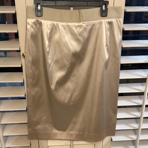 Dolce & Gabbana Satin Beige Pencil Skirt
